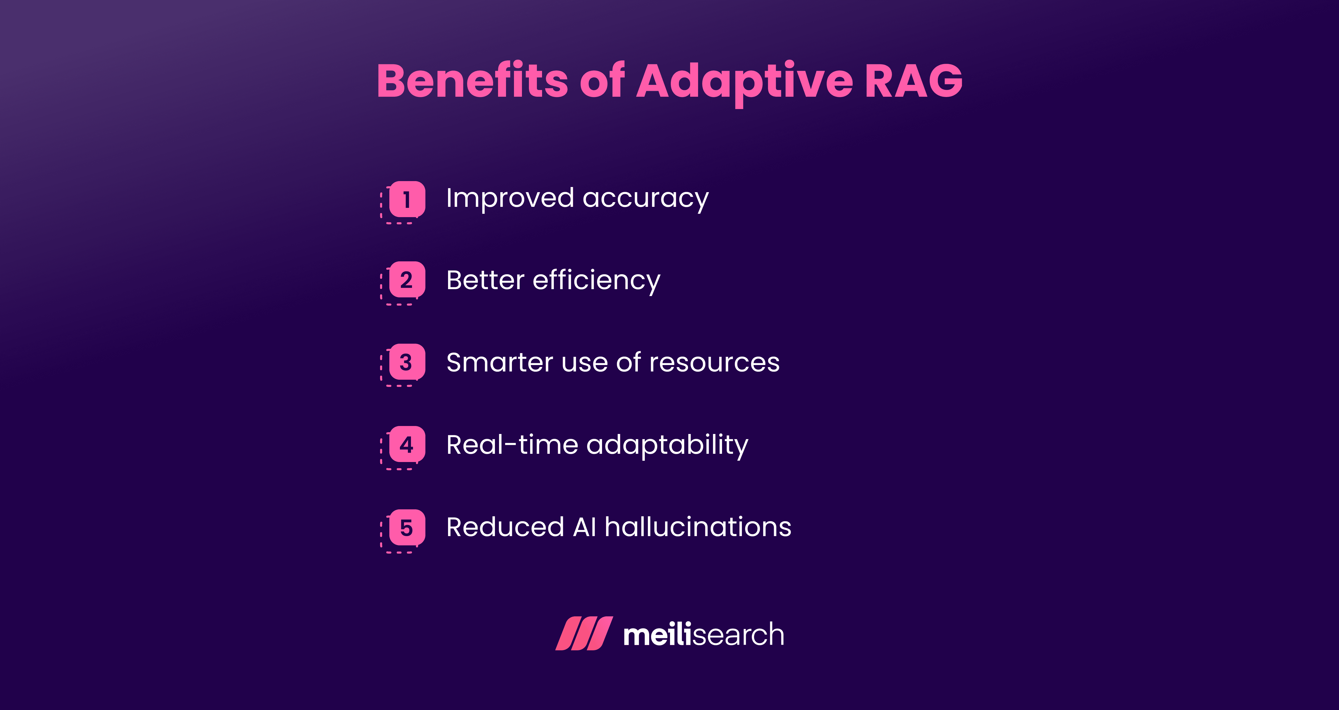 A graph listing the key benefits of adaptive RAG.