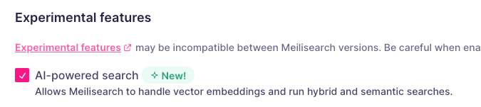 AI-powered search checkbox checked
